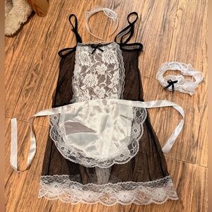 Never Worn Lingerie Set. See through Maid Outfit